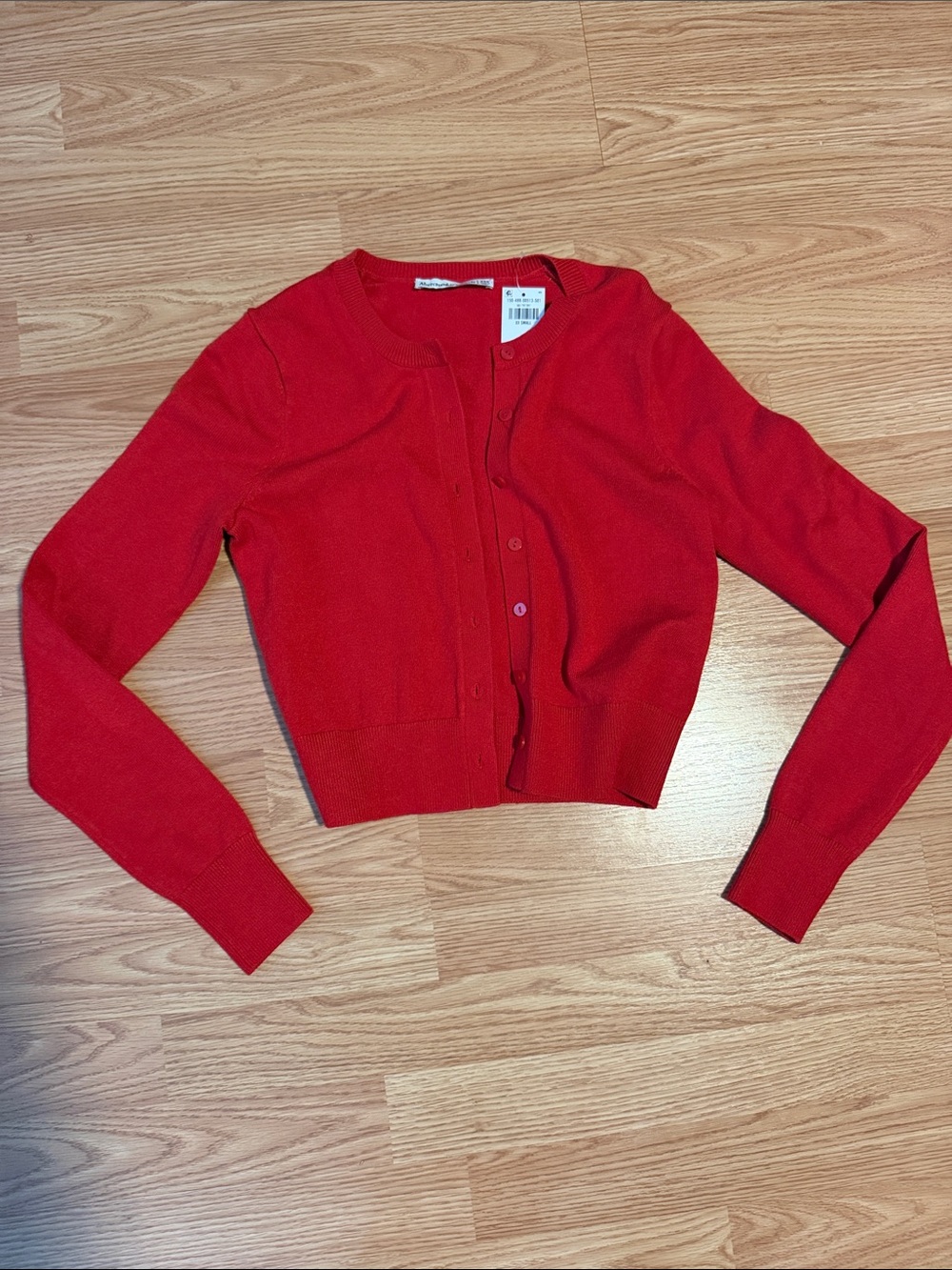 Abercrombie & Fitch Cropped Red Button-Up Cardigan